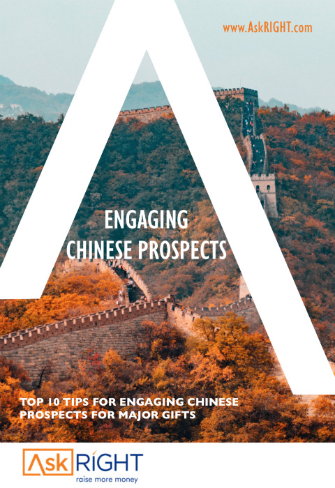 The principles for building relationships with Chinese prospects are no different to building relationships with non-Chinese prospects. However, there is no one-size-fits-all cultivation strategy.The practice for a successful fundraiser is to tailor your engagement to suit your donors.